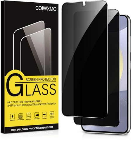 Coiwxmoi Verre Trempé pour Samsung Galaxy S24 Anti Espion Vitre Protection Ecran Anti-Espion Film Protecteur Écran Dureté 9H Anti-Rayures Haute définition Sans Bulles Anti-Spy Confidentialité
