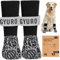 Doppelseitige Anti-Rutsch Hundesocken für den Innenbereich, um das Lecken der Pfoten zu verhindern-Pfotenschutz Haustierpfoten Schutz Traktion Kontrolle Socken auf Hartholzboden (Schwarz, L)