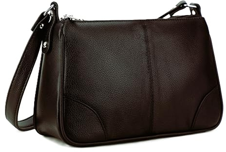 Hudson & James Designer Genuine Leather Women Ladies Travel Satchel Everyday Crossover Cross body Work Mobile Shoulder Handbag Bag