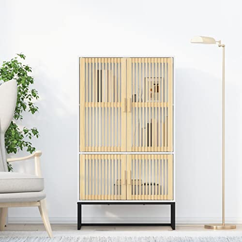 Xichuzi Highboard, Sideboard Wohnzimmer, Schlafzimmer Kommode, Bücherschrank, Wohnzimmerschrank, Hochschrank, Wohnschrank, Weiß 70x35x125 cm Holzwerkstoff