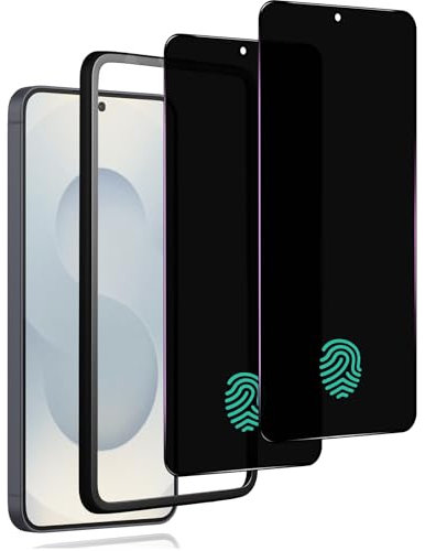 Verre Trempé pour Samsung Galaxy S25, [Compatible Empreinte Digitale ID][2 Pièces] Anti Espion Film de Protection Écran, [Anti-Peeping Anti-Spy] Ultra Résistant Anti Rayures Indice Dureté 9H Glass