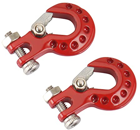 Turodeuo 2Pcs Metal Trailer Hook Winch Hook Decoration for 1/10 RC Crawler Car SCX10 TRX4 D90 Upgrade Parts,1