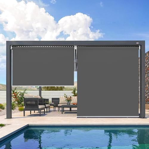 Randaco Senkrechtmarkise Vertikalmarkise 160x240cm Balkonmarkise Sonnenschutz, Balkonrollo, Windschutz, Seitenrollo Beschattung, Wetterbeständig für Balkon, Terrasse, Garten, Anthrazit