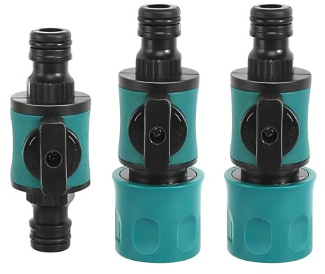 gotyou 3 Pièces Raccord Tuyau Darrosage, Raccord Tuyau Arrosage Connecteur, Vanne D'arrêt de Tuyau D'arrosage Tuyau d'arrosage avec Valve de régulation pour Tuyaux d'eau de 1/2 Pouce