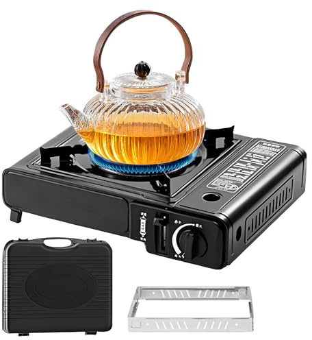 Fornello Portatile Da Campeggio | Stufa Portatile Da Trekking Con Valigetta Da Trasporto - Attrezzature Da Cucina Anti-Per, Escursionismo, Barbecue, Picnic Ed Eventi All'aperto