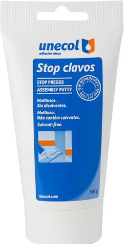 Unecol - Adhesivo de Montaje Stop Clavos 125 ml | Reemplaza Clavos y Tornillos | Alta Resistencia para Madera, Metal, Ladrillo y Azulejos | Interior y Exterior