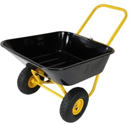 Carriola da giardino resistente, grande capacità, design a due ruote per uso esterno, perfetta per giardinaggio, paesaggistica e carichi pesanti