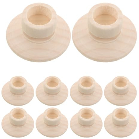 VILLCASE 10 Stück Kerzenständer Holz Unbehandelte Kerzenhalter Aus Holz 2.28X2.28X1.10 in Rustikale Teelichthalter Für Tischdekoration Hochzeit Party Diy Holzornamente Zum Bemalen