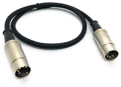 Ome Audio 5-Pin Din MIDI Cable (Male-to-Male) 1m (3ft) for Electronic Music Instruments: Keyboards, Synthesizers, Sequencers, Drum Machines, Effect Processors, Samplers, MIDI Interfaces