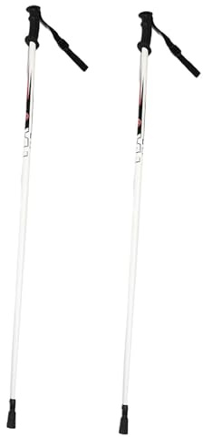 Zxpjkyu Ski Stöcke Aluminium Schneesport Stöcke Ergonomischer Griff Trekking Stöcke Leicht für Erwachsene Und Jugendliche für Skifahren Outdoor Sport Wandern, Weiß