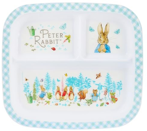Peter Rabbit 3-Section Children's Divided Plate –BPA-Free, Durable & Colorful Dining for Children, Perfect for Balanced Meals - 36 Months Up, Blue