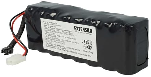 EXTENSILO Batterie Compatible avec Wolf Garten Robo Scooter RS1000, R.S.3000, RS3000, RS1800 Robot Tondeuse Tondeuse (6000mAh, 25,6V, Li-ION)