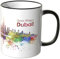 WANDKINGS® Tasse, Schriftzug Guten Morgen Dubai! mit Skyline - SCHWARZ