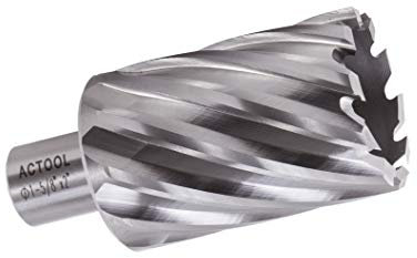 ACTOOL 3,8 cm Durchmesser x 5,1 cm Schnitttiefe HSS-Hohlschneider mit 1,9 cm Weldon-Schaft