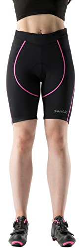 Santic Cuissard Cycliste Femme Rembourré Cuissard Cyclisme Cuissard Velo Short Cycliste Rose EU L