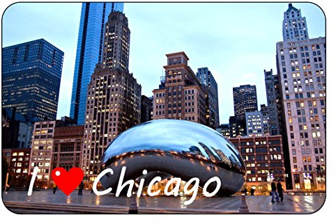 Cadora Magnetschild Kühlschrankmagnet I Love Chicago I