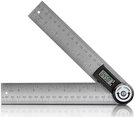 Digitaler Winkelfinder 360 ° elektronischer Winkelmesser Digitaler Goniometer Winkelmesser 200 mm 20,3 cm Messwerkzeuge (2in1)