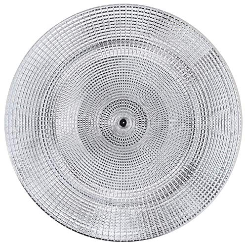 Koopp Set of 4 Shiny Silver Charger Plates Under Plates 33cm Premium Range (Brick)