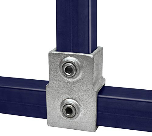 KLEMP T-stück - Kurz Quadratische Rohrverbinder 40x40 mm Vierkantrohre Temperguss Typ 2S-40x40 mm