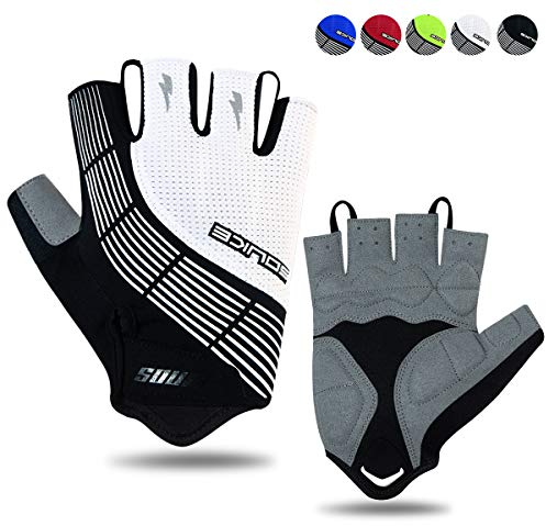 Souke Sports Fahrradhandschuhe Halbfinger Herren Damen Gel Stoßdämpfung Fitness Handschuhe Atmungsaktiv Anti-Rutsch Radhandschuhe
