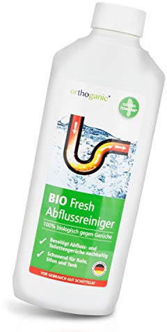 Orthoganic Abflussreiniger 500ml extrem effektive Wirkung gegen Gerüche und Verstopfung biologisch abbaubar - für alle Rohrarten geeignet - Entfernt starke Gerüche aus Abflüssen