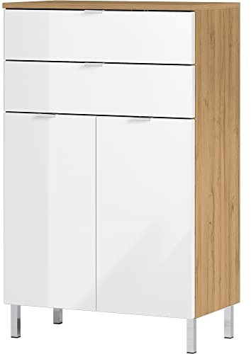 GERMANIA DIE MÖBELMACHER 8531-552 Kommode, Grandson Eiche/Weiß, 60 x 97 x 34 cm
