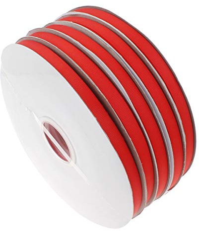 Perlin - 20 Meter Ripsband Rot 10mm Webband zum nähen Band Borte Scrapbooking Zierband Besatzband Webbänder Dekoband Schleifenband