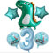 DIWULI Dino Geburtstag Deko 3 Jahre - Luftballon Set
