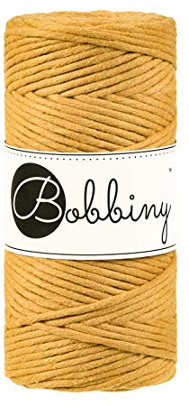 Bobbiny Regular 3mm Single Ply Macrame Cord (Mustard) 100m
