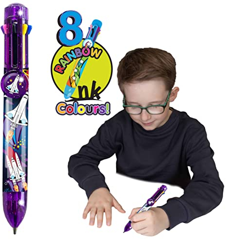 Rainbow Writer - Raum, Farbwechselstifte von Deluxebase. 8-in-1-Kugelschreiber, tolle Neuheitsstifte für Kinder und ideales Büro- oder Schulmaterial