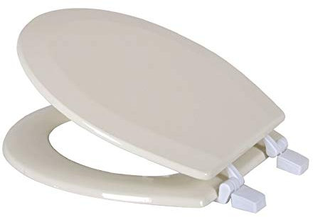 J&V Textiles Round Wooden Toilet Seat With Beveled Edge (Beige)*