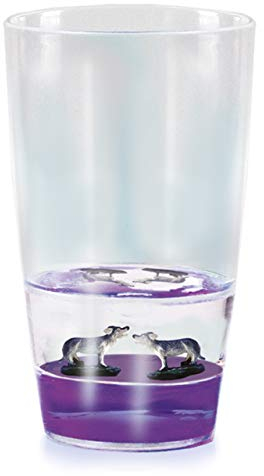 Floatarama Tumbler - Loup de Deluxebase. Verre pour Enfant en Acrylique avec Figurines d'animaux Flottants. Gobelet Loup de 250 ML sans BPA, Vaisselle pour Enfants et Adultes