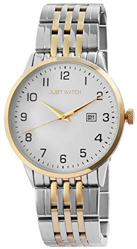 Just Watch Herren-Uhr Edelstahl Gliederarmband Datum JW149 Analog Quarz JW20095 (silberfarbig/goldfarbig)