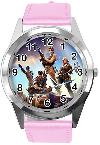 Montre ronde en cuir rose FG3
