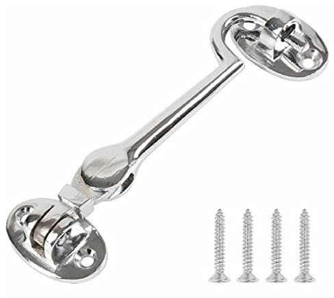 SISI UK® Cabin Hook Polished Chrome from The Door Handle Store,Gate Latch, Door Latch, Door Hook, Hook and Eye Latch, Cabin Hook, Gate Hook, Hook and Eye, Garden Gate Latch, Door Catch (75mm)