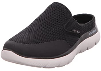 Skechers Herren Pantoletten Schwarz/Weiß EU 48.5