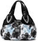 NICOLE & DORIS Handtaschen Damen Designer Tasche Elegante Groß Handtasche Modern Shopper Tote Bag Damentasche mit Blumenmuster Weißer Griff/lila Blume Schwarzer Griff/Blaue Blume