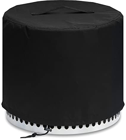 MAVINCHER Housse de protection ronde pour poêle Solo Stove Bonfire 2.0 avec support, imperméable 600D, anti-UV et résistante aux déchirures, protection extérieure toutes saisons, noir, 55,9 cm de