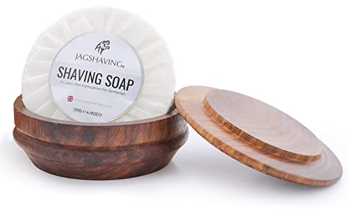Jag Shaving Shaving Bowl - Shaving Soap and Bowl Set - Wooden Shaving Brush Bowl - Sustainable Shaving Soap Bowl - with lid - Shaving Soap Dish - Shave Cream Bowl