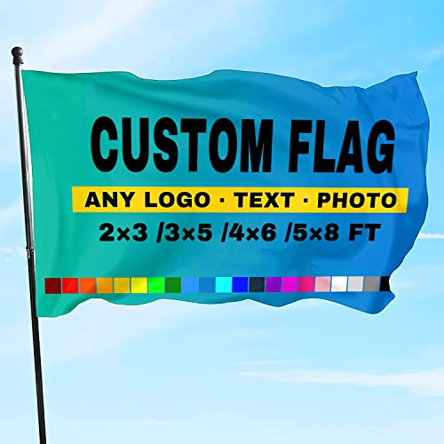 SXLONG Bandera/Pancarta Personalizada - Bandera de Banderas Personalizada - Haga su Propia Bandera, 2x3ft/3x5ft/4x6ft Agregue su Propia Imagen/Texto/Logotipo para decoración de jardín al Aire Libre