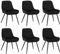 WOLTU Esszimmerstühle 6er Set, Polsterstuhl Samt, Küchenstuhl gepolstert, Akzentstuhl für Wohnzimmer Schlafzimmer Küche, ergonomischer Stuhl mit Rückenlehne, Schwarz, BH331sz-6