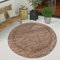 Paco Home Outdoor Teppich wetterfest & pflegeleicht Flachgewebe in Sisal-Optik mit Bordüre UV-beständig Modern für Balkon, Terrasse, Garten, Wohnzimmer, Grösse:200 cm Rund, Farbe:Braun