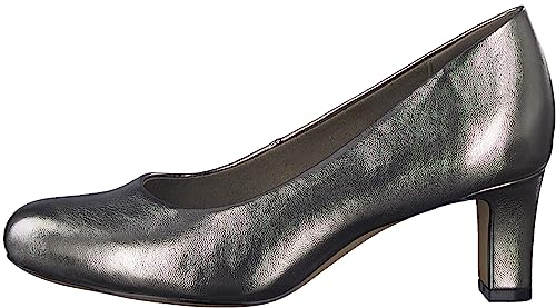Jana Damen Pumps Elegant Kleiner Absatz Weite H Mehrweite, Silber (Pewter), 37 EU