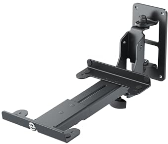 K&M 24166 Boxenwandhalterung M mit verstellbarem Ausleger, 108° Schwenkung - aus Stahl Schwarz - 15-22 cm - bis 15 kg