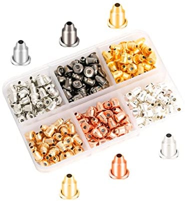 SAVITA Earring Backs for Studs, 6 Colors Hypoallergenic Earring Safety Backs Earring Backings Rubber Earring Stoppers Replacement for Fixing Earring Hooks Jewelry DIY (240pcs)