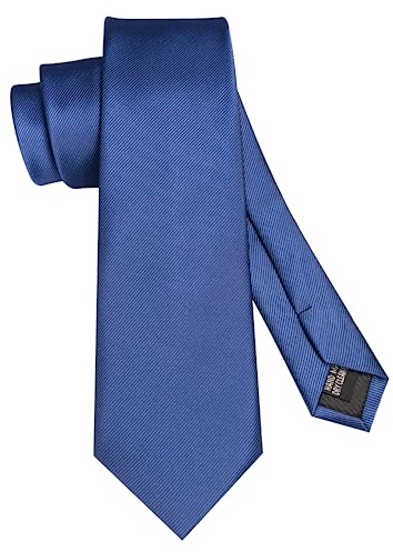 JEMYGINS Schmale Einfarbige Herren krawatte mit einer Vielfalt an Farben - 7cm Tiefseblau