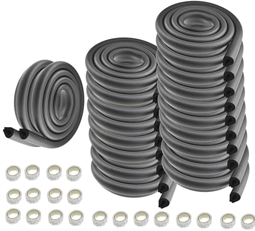 HIMRY 40 Meter Rouleau en Mousse, Forme de U Extra épaisse, Protection Douce, Anti-Collision, Protection Contre Les Chocs, Anti-Crash Protection sur Bords De Table, 20x2m, Noir, KXD7003 Black