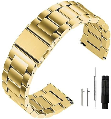 Niziruoup Bracelet de montre en acier inoxydable à dégagement rapide - 16 mm, 18 mm, 20 mm, 22 mm, 24 mm - Universel - Classique - En métal brossé - Pour homme et femme - Convient à la plupart des