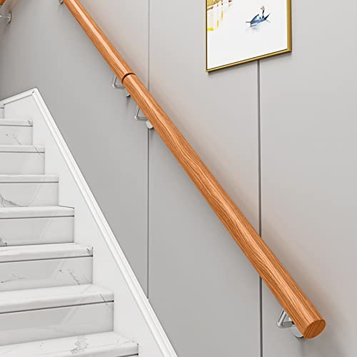 NZPOST Handlauf aus Holz, komplettes Set für drinnen und draußen, ältere Kinder, Stützstangen für Dachbodentreppen, Treppenhandlauf, Holzgeländer (12 Fuß/360 cm)