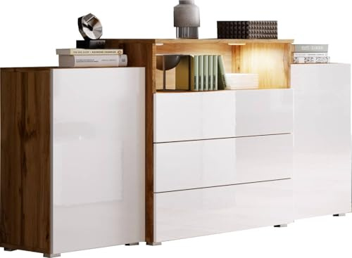 MINIO go for it - Kommode Korfu III Sideboard 150 cm mit Schubladen/LED